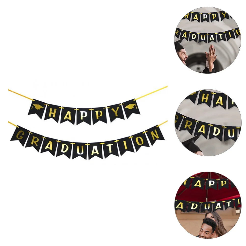 

Grad Banner Hanging Graduation Garland Party Congrats Flag Classdecoration Decorations Ornaments Sign Supplies Glitter Banners