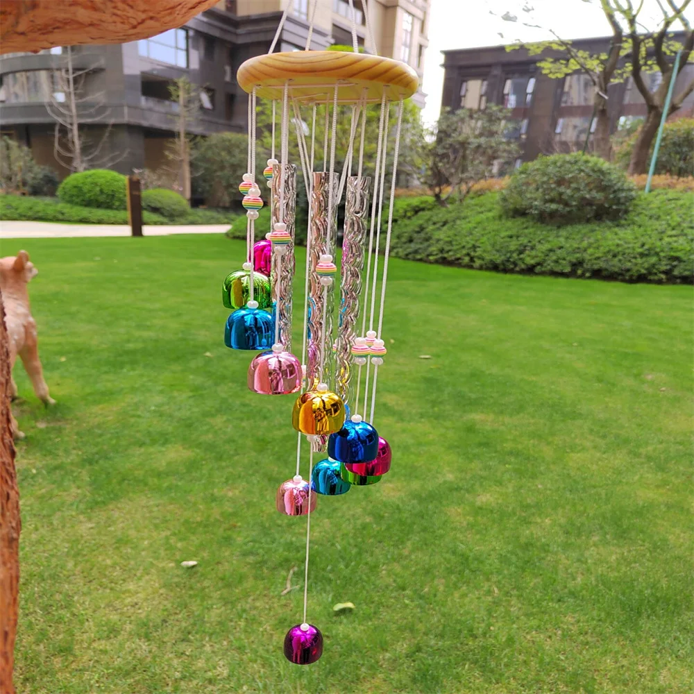 

Colorful Copper 11 Bells Relaxing Metal Wind Chimes Outside Campanula Home Garden Outdoor Living Yard Decoration Metal Windgong