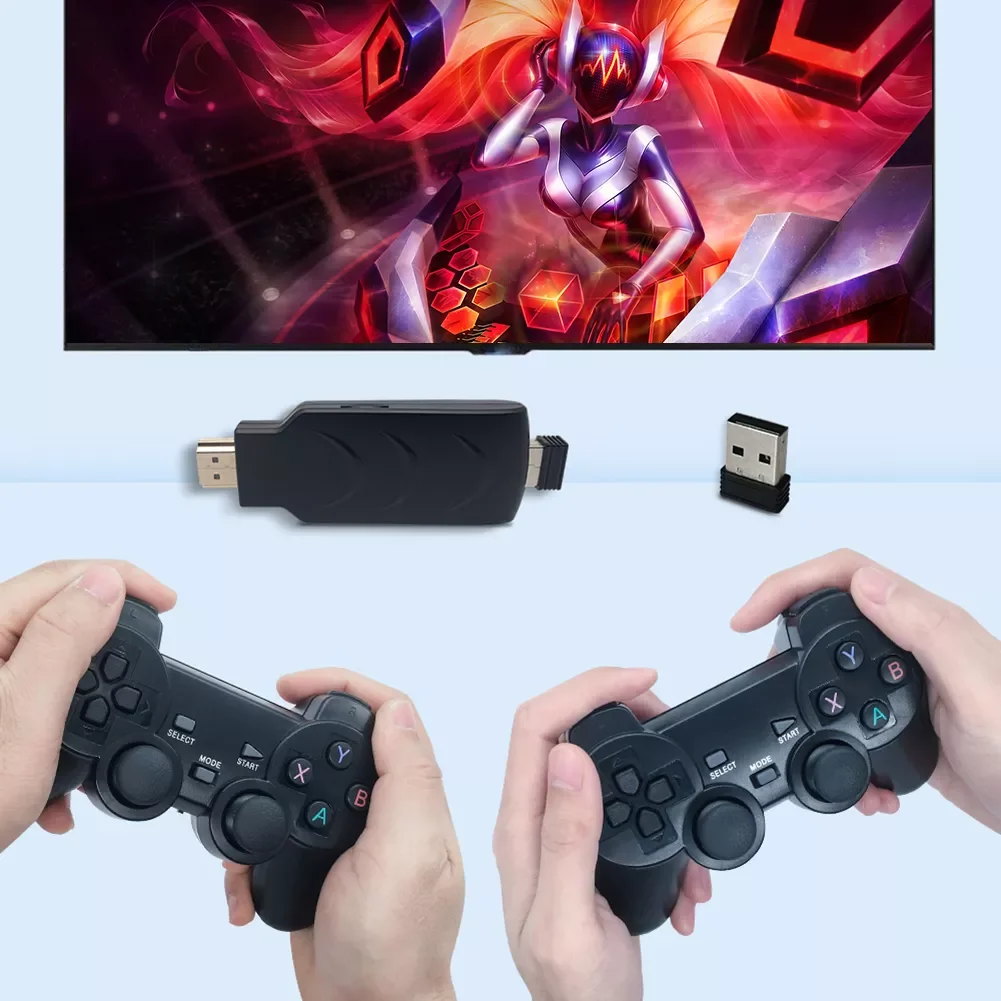 Фото Игровая Система M8 2,4G, 14000 + игр, 2 беспроводных контроллера, поддержка 9 эмульаторов, Plug and Play, для PS1/FC, подарки для детей и взрослых №3