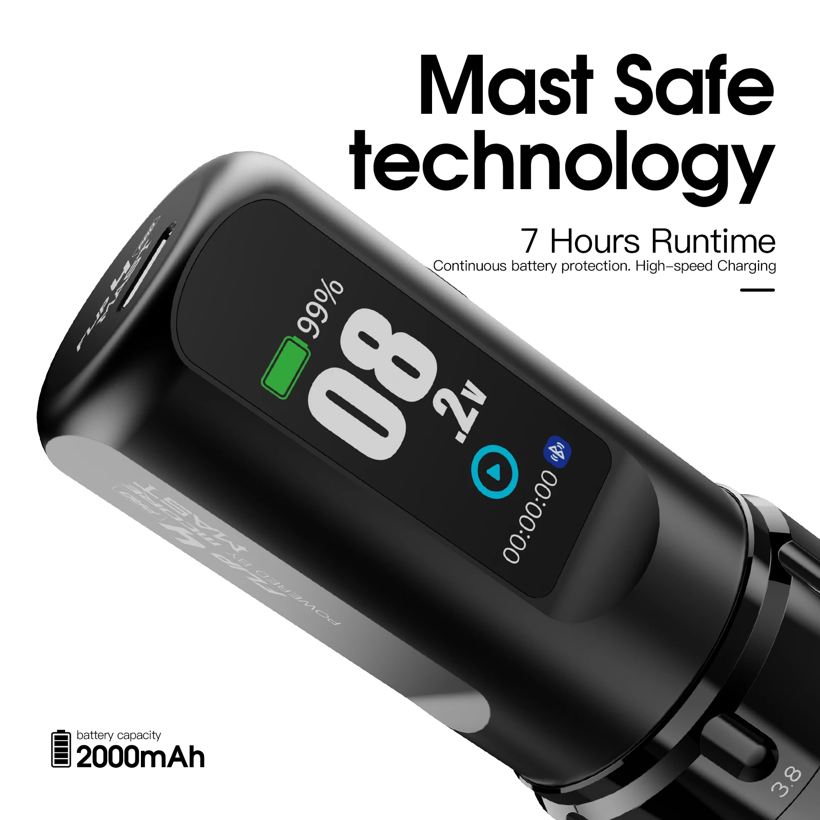 Фото Беспроводная тату-машинка Tattoo Wireless Tattoo Machine, 7 режимов работы (2.5-4.5 мм), 2 аккумулятора 2000 мАч, портативная, для путешествий или студии, принадлежности для татуировок №3