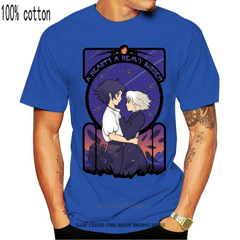 

Howl Moving Castle A Heart A Heavy Burden T Shirt Black Cotton Men S 4Xl 014481