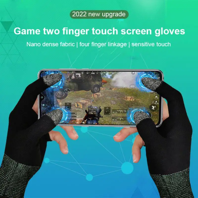 

Non-scratch Hand Cover 2pcs Sweat Proof Game Controller Sensitive Portable Finger Cots For Pubg Finger Thumb Sleeve Gloves