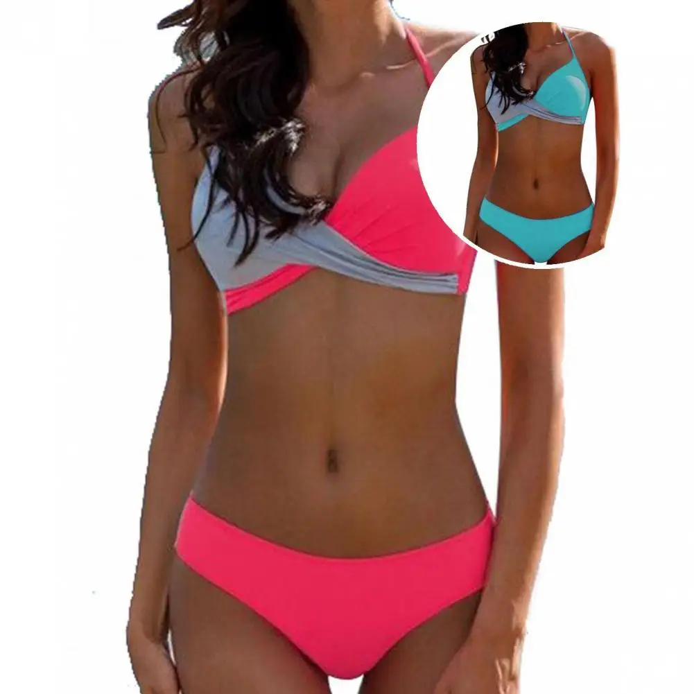 

Female 2Pcs/Set Popular Slim Backless Split Bikini Two-piece Swimsuit Wireless for Swimming