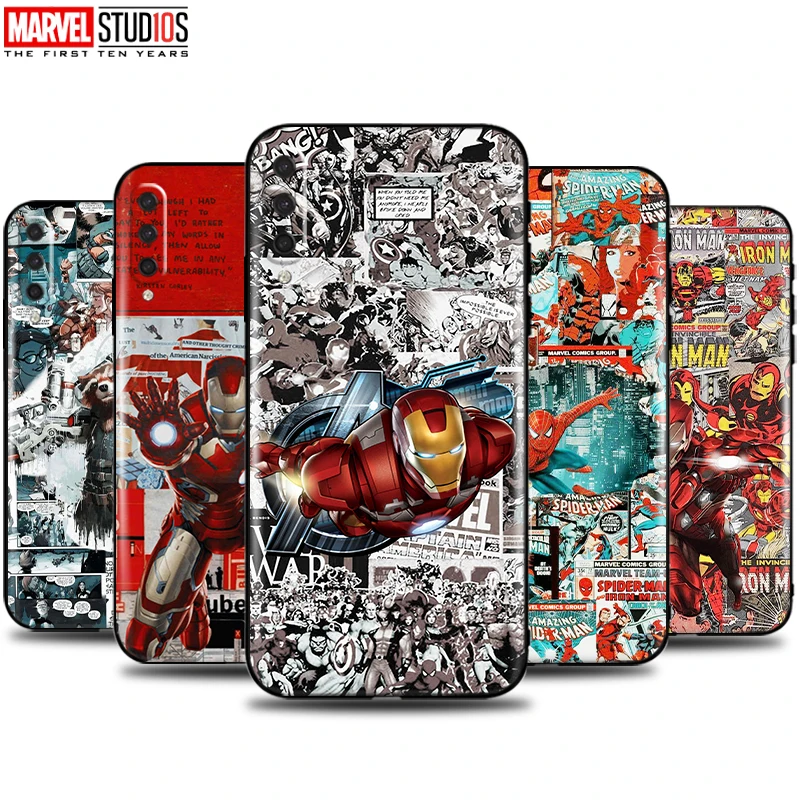 

Marvel Avengers Phone Case For Xiaomi Mi 9 9t Cc9 Pro Lite Poco X3 PRO NFC GT Coque Silicone Cover Bumper Ultra-Thin Back