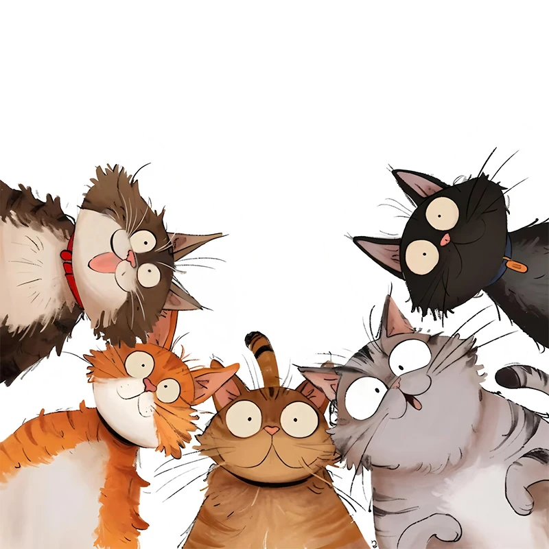 1 шт., акварель, причудливые кошки, украшение для комнаты, гостиной, спальни, украшения для туалета, наклейки на стену