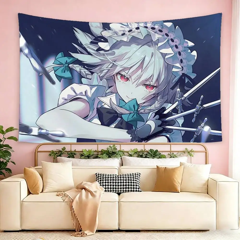 Фото Флаг-гобелен Izayoi Sakuya TOUHOU Project для наружного использования, для гаража, комнаты, декоративный фон-плед №5