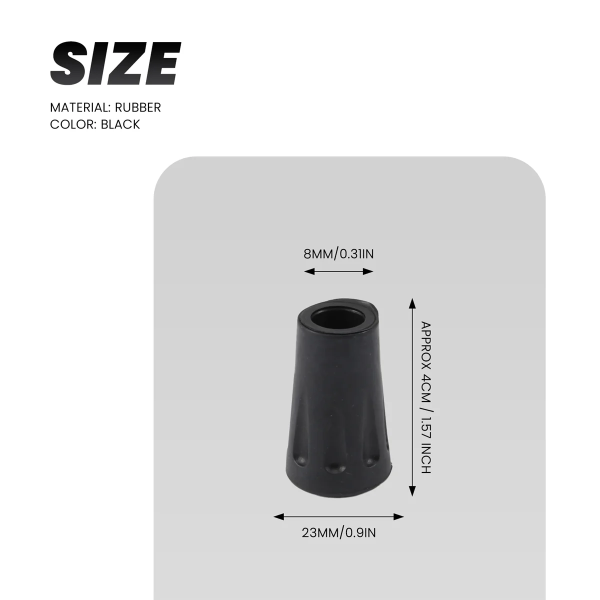 4 шт. Сменные резиновые наконечники для походной палки трекинговые см