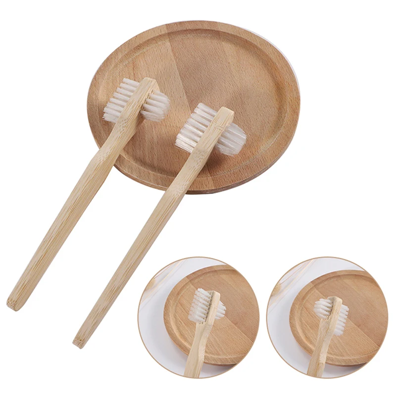 

1PC Bamboo Handle Denture Cleaning Brush Nylon Bristles False Teeth Brush Oral Care Tool Teeth Brushes