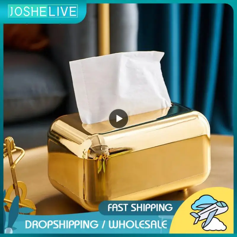 

Creative Tissue Boxes Light Luxury Decor Room Desktop Paper Holder Simple Living Room Tissue Box Napkin Dustproof Storage Box