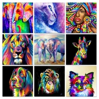 ruopoty 5d diamond mosaic elephant rhinestones picture diamond painting animal colorful art embroidery home decor new arrivals
