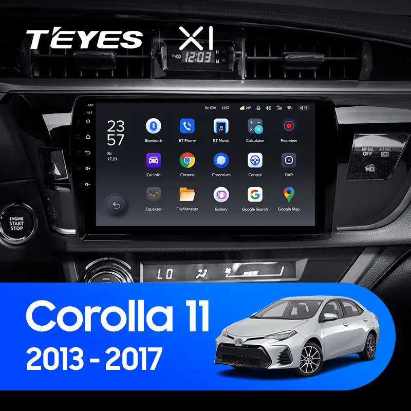 TEYES X1 Штатная магнитола For Тойота Королла Toyota Corolla 11 Middle East Edition 2013 - 2017 Android 10 до