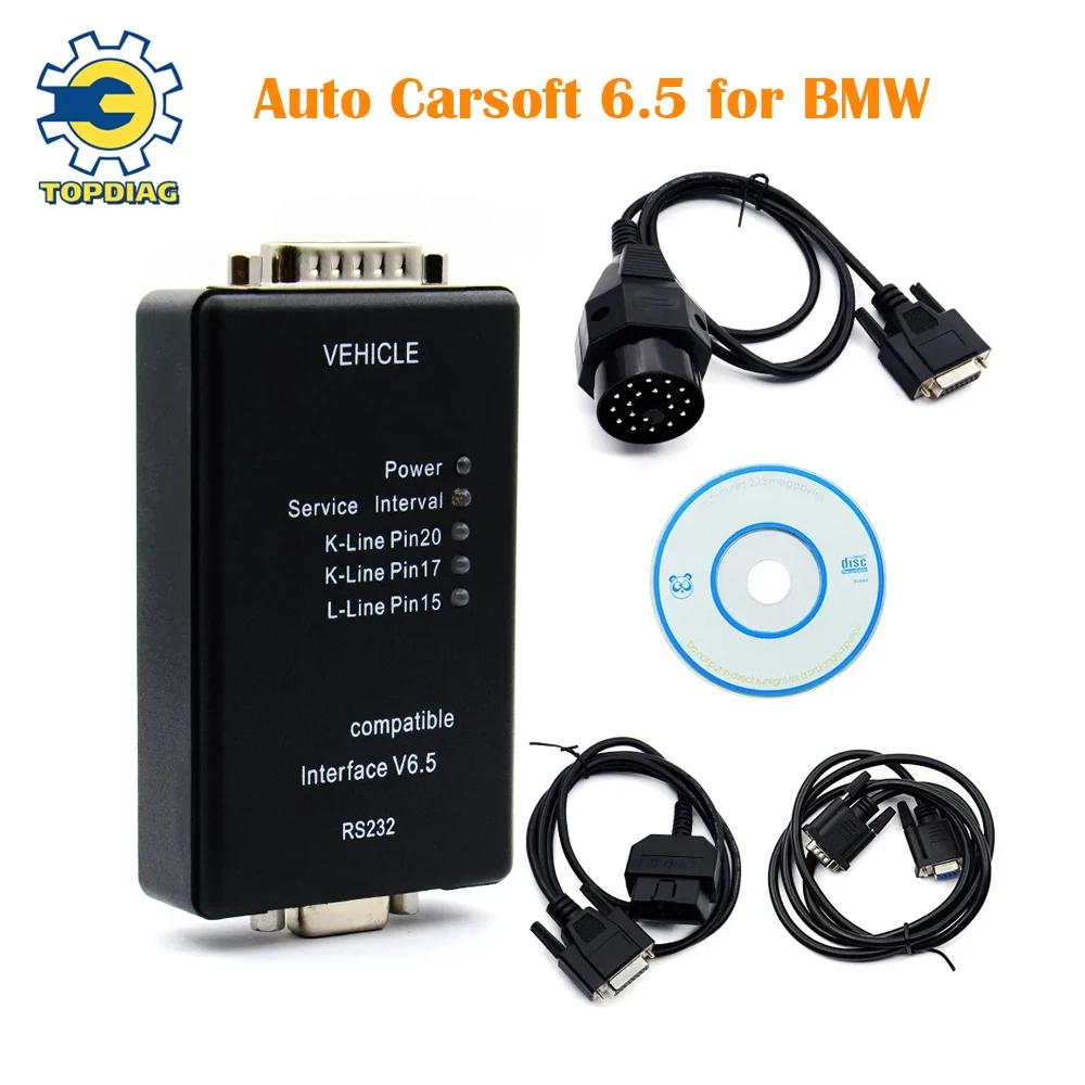 Auto Carsoft 6.5 для BMW E30/E36/E46/E34/E39/E53/E32 с интерфейсом ПК RS232 автомобильный