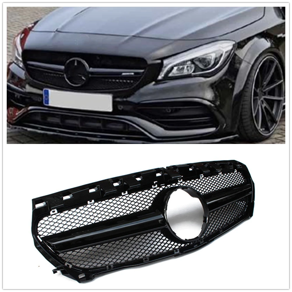 

AMG Style Front Grill Grille For Mercedes-Benz CLA Class W117 C117 2013-2016 CLA180 CLA200 CLA250 Black Upper Bumper Hood Mesh