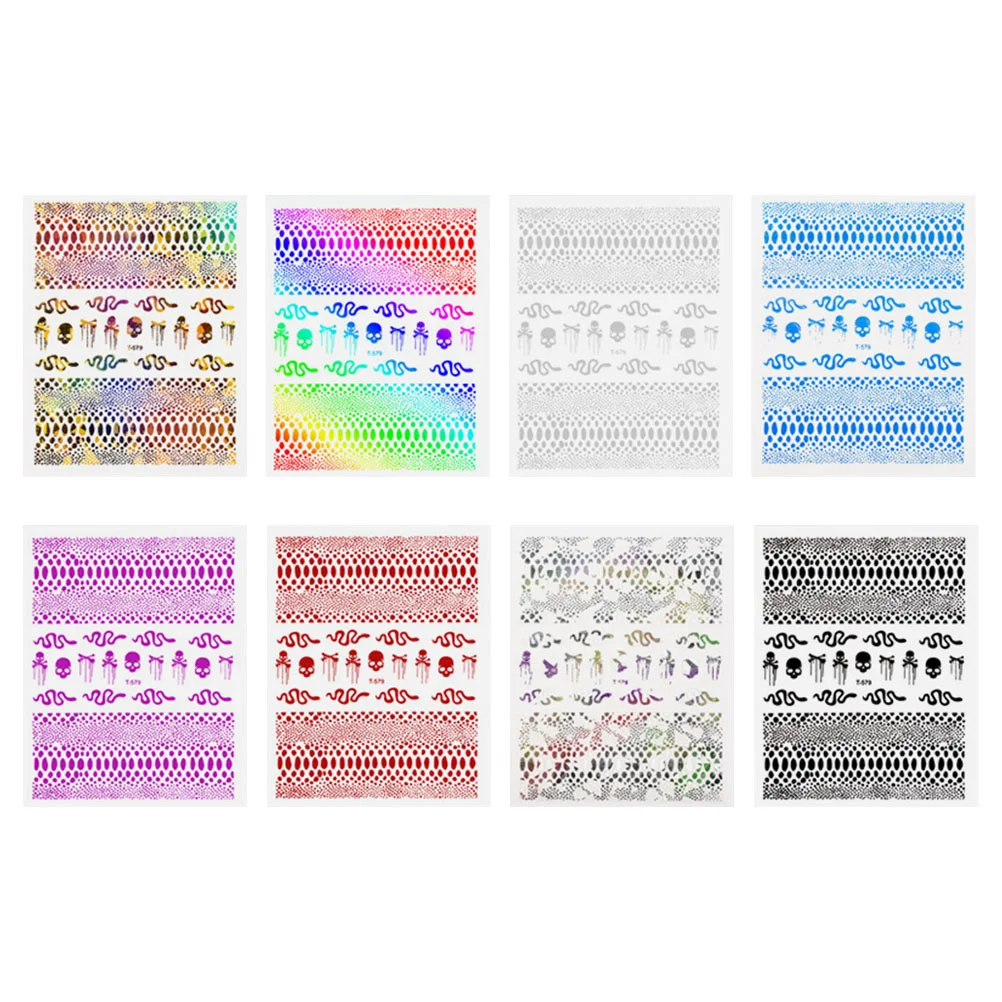 

8 Sheets of Nail Sticker Festival Nail Sticker Spooky Decals