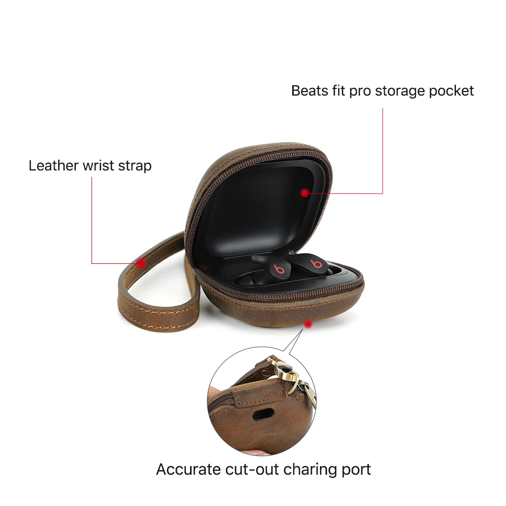 Фото Роскошный чехол для наушников для Beats Fit Pro, кожаный чехол для наушников для Beats Fit Pro, чехол для зарядки, беспроводной чехол для наушников Чехо... №3