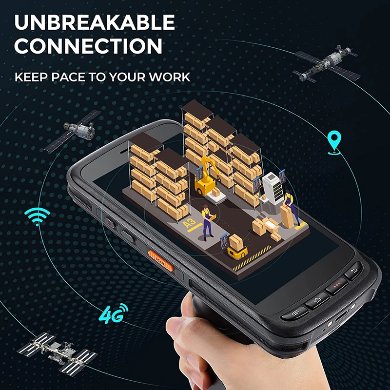 

Портативный ручной КПК RUGLINE Android 11 3G + 32G сканер штрих-кода UHF RFID считыватель данных мобильный терминал