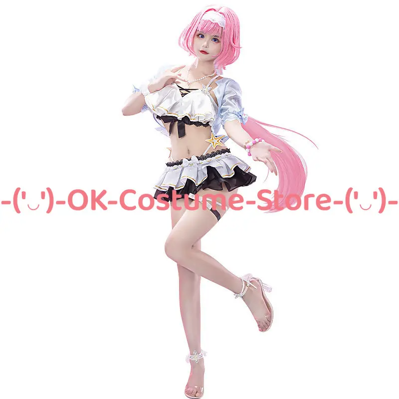 Фото Костюм для косплея Honkai Impact 3rd Elysia Summer Miss Elf: милый купальник-бикини, пляжный наряд, униформа для Хэллоуина и карнавальных вечеринок №5