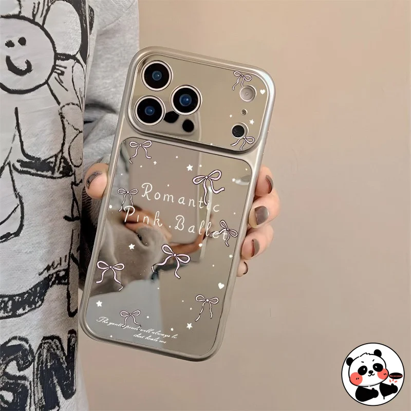 Фото Элегантный чехол для телефона с зеркалом и бантом для Vivo Y400 Y300 Pro Plus Y300i Y300T Y200E Y100i Y95 Y93 Y91C Y78 Y75 Y60M, роскошный мягкий чехол №2
