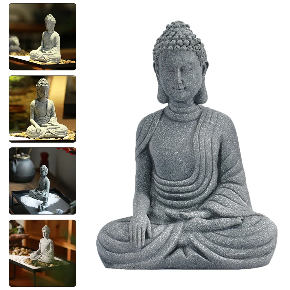

Statue Zen Living Room Figurinedecor Sculpture Buddah Decorations Ornament Sandstone Accessories Chinesestatute Home Ornaments