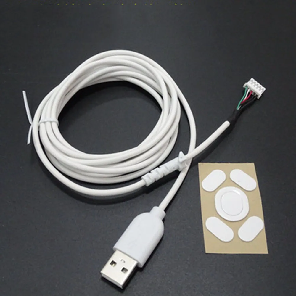 USB Rubber Data Cable Mouse Skate For G502/ G102 GPRO / G502 HERO Wired Mouse Wire with Free Foot Sticker