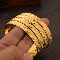 24k gold plated bangles ethiopian africa fashion gold color bangles for women african bride wedding bracelet jewelry gifts