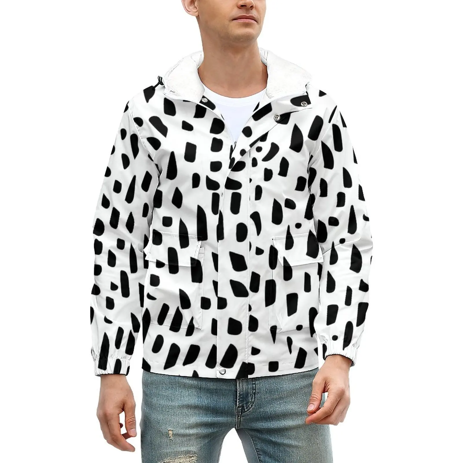 

Далматинские Теплые повседневные куртки с принтом, мужские пятнистые черно-белые пальто, зимняя милая куртка, классическая одежда на заказ,...