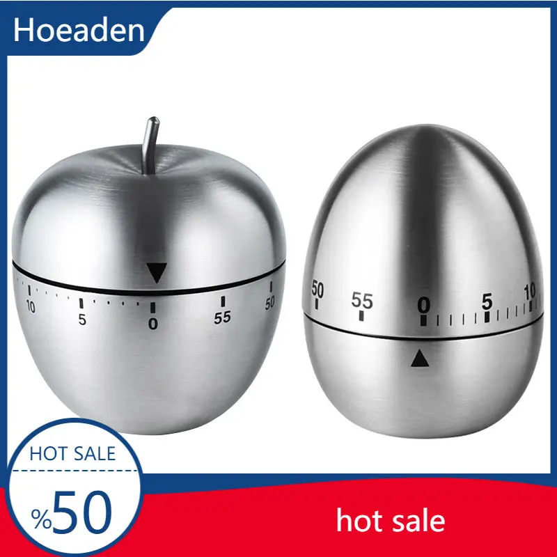 

Stainless Steel Egg Clock Kitchen Timer Alarm 60 Minute Countdown Cooking Timer