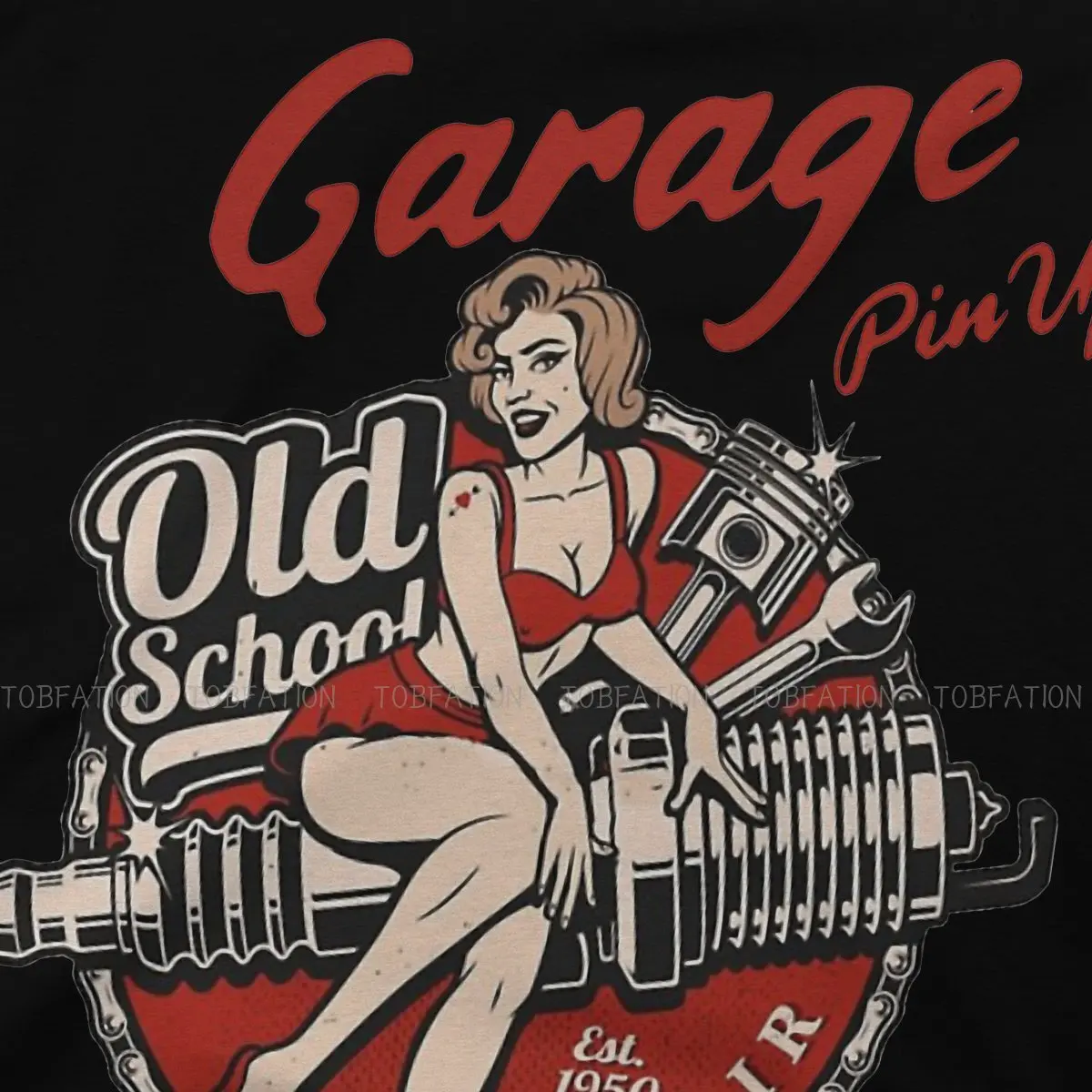 Футболка с надписью Old School Garage Pin Up Girl Essential хлопковая футболка большие