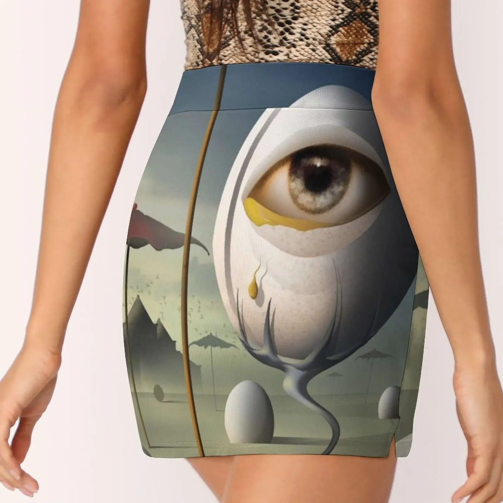 Lágrima Женская юбка Y2K Летняя одежда 2022 брючная в стиле Kpop с карманом Dali Egg Surrealism Eggs