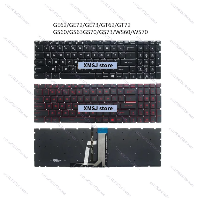 Фото Новая американская монохромная/RGB-клавиатура с подсветкой для ноутбука MSI GT62 GT62VR GT72 GT72VR GT73 GT73VR GS63 GL60 PS60 PE60 WS60 WS70 PE70 №1