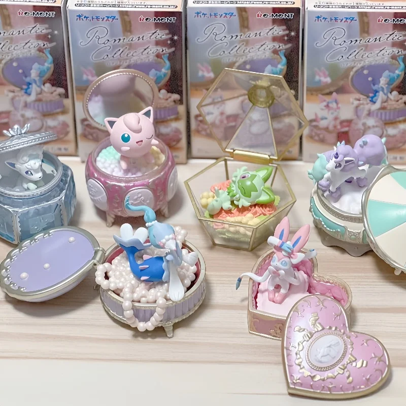 Фото Оригинальная романтическая коллекция Pokemon Re-Ment Ashirene Nymphia Nyahoja Purin Alola Rokon, полный набор, 6, коллекционные подарочные фигурки конфет №1