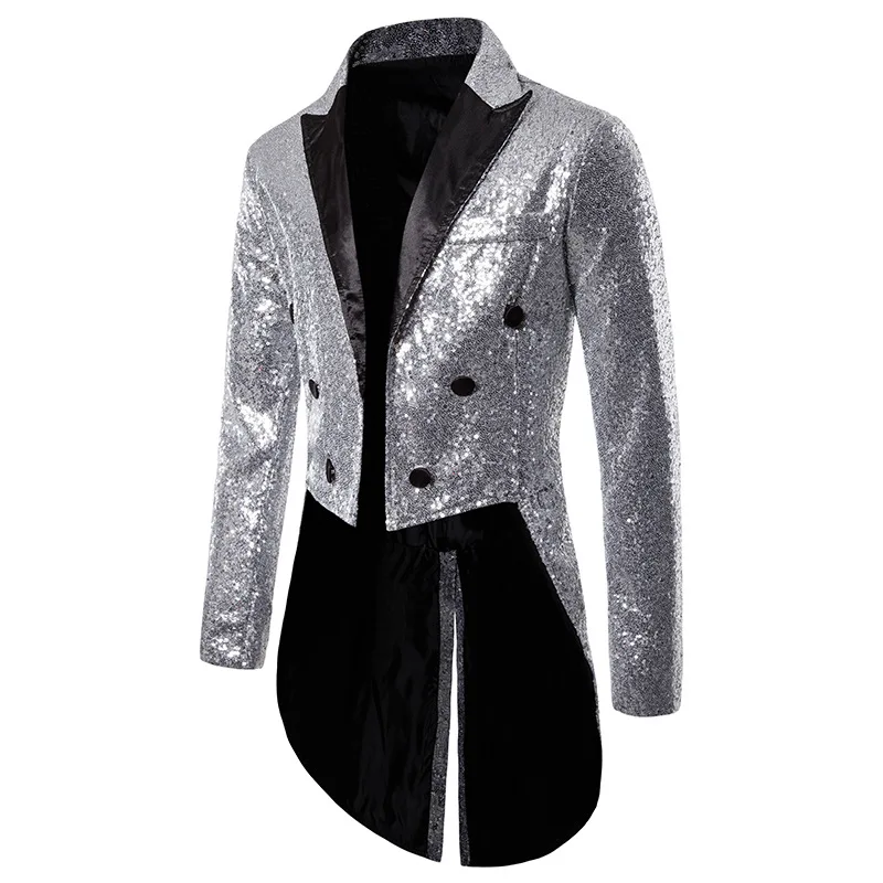

Casual New Suit Banquet Nightclub Men's Host Fashion Tuxedo Men's Show Trend British 2023 Sequin Wind Performance Design Suit