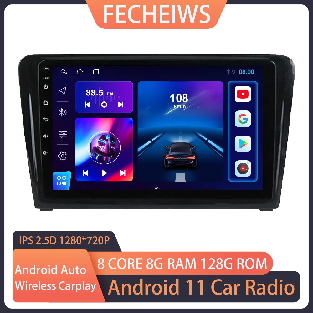 

9 inch Android 11 Car Radio For VW Volkswagen santana Skoda Rapid 2013 - 2019 GPS 1280*720P Carplay Auto IPS Screen 4G LTE WIFI