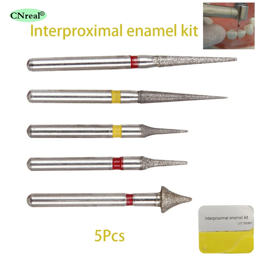 

5Pcs Dental Orthodontic Interproximal Enamel Kit Diamond Burs For High Speed Handpiece Cutting Grinding Polishing Dentistry Lab