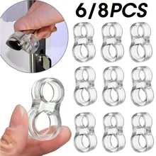 8/6/1PCS Safety Anti-collision Ring Silicone Doors Stop Handle Buffer Punch-free Door Knob Bumper Walls Furniture Protector Pads