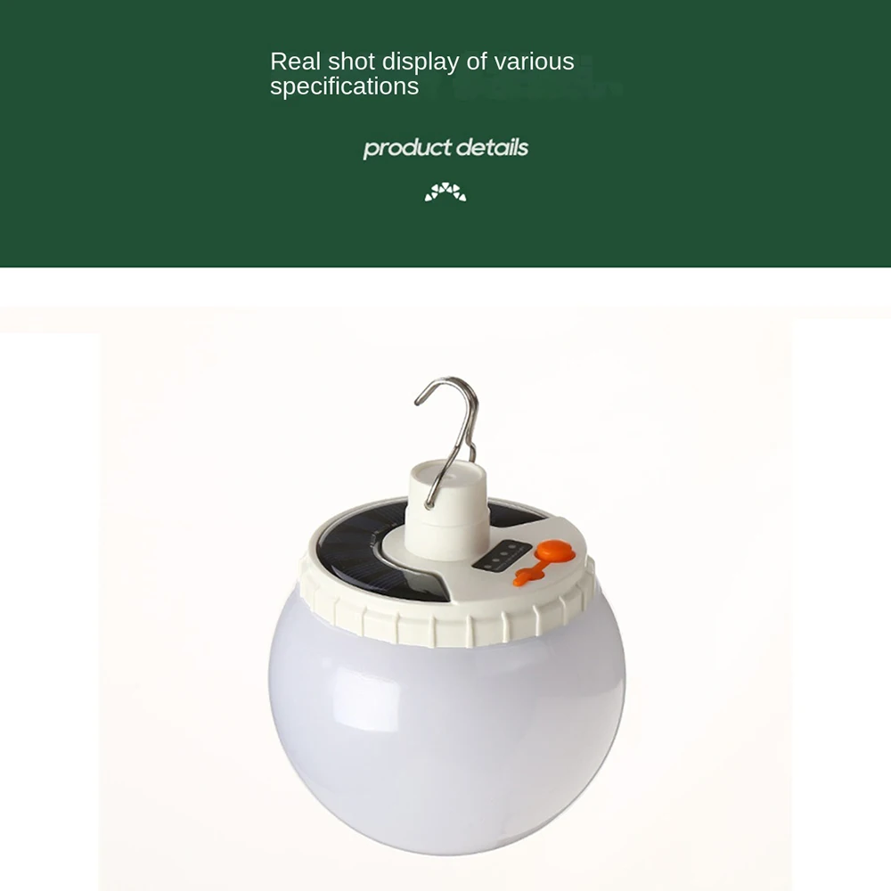 

Solar Rechargeable Lanterns Portable Tent Lamp 3rd Gear Adjustment 1pcs Led Bulb Camping Supplies Usb Interface Tent Led Bulb