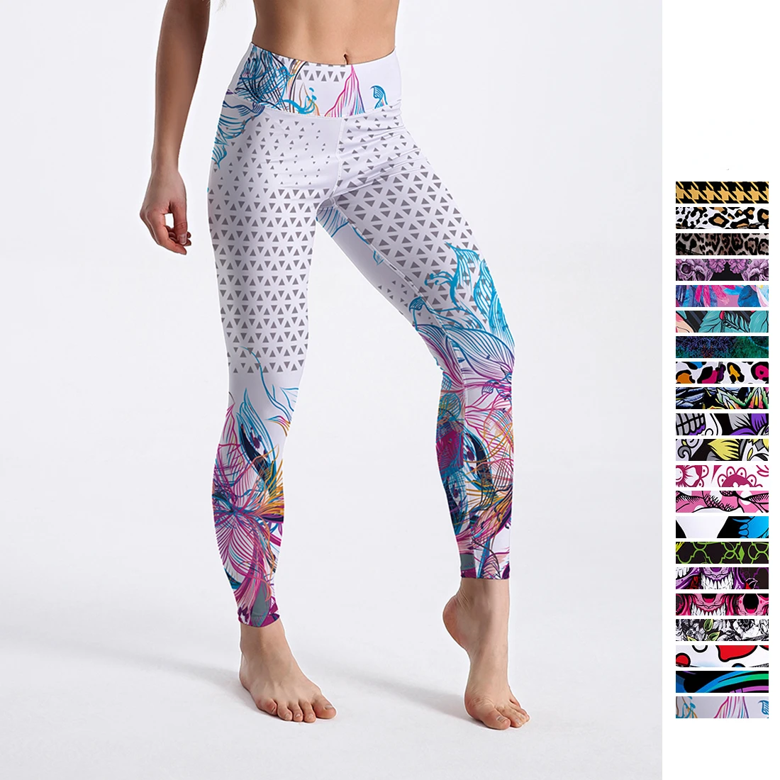 

Женские леггинсы с завышенной талией, с цветочным принтом