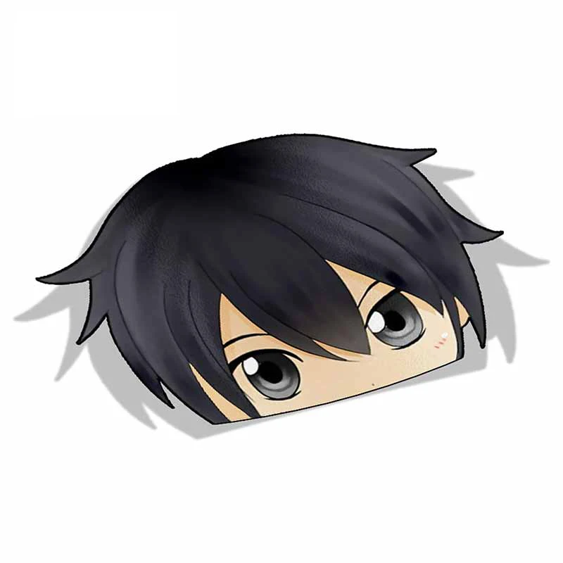 

For Kirito Sword Art Online Peek Big Head Anime Vinyl Car Sticker JDM Window Trunk Decal Car Accessories 13cm X 7.4cm