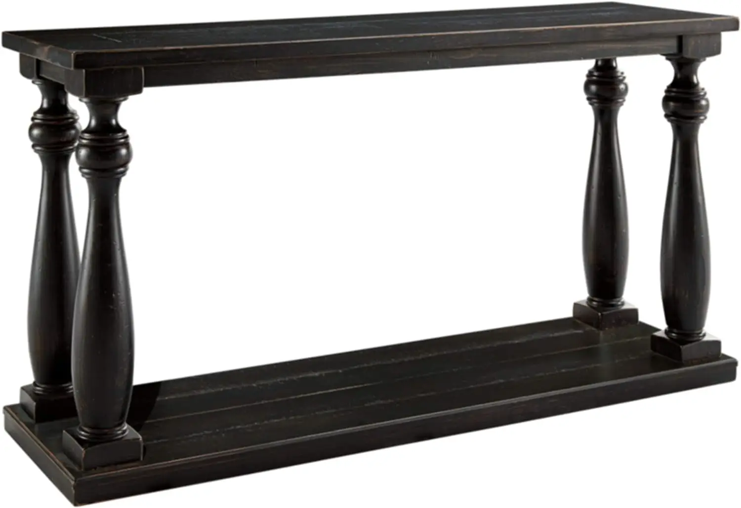 

Rustic Cottage Rectangular Sofa Table with Floor Shelf, Black Linlamlim pillow cover Linlamlim pillow cover