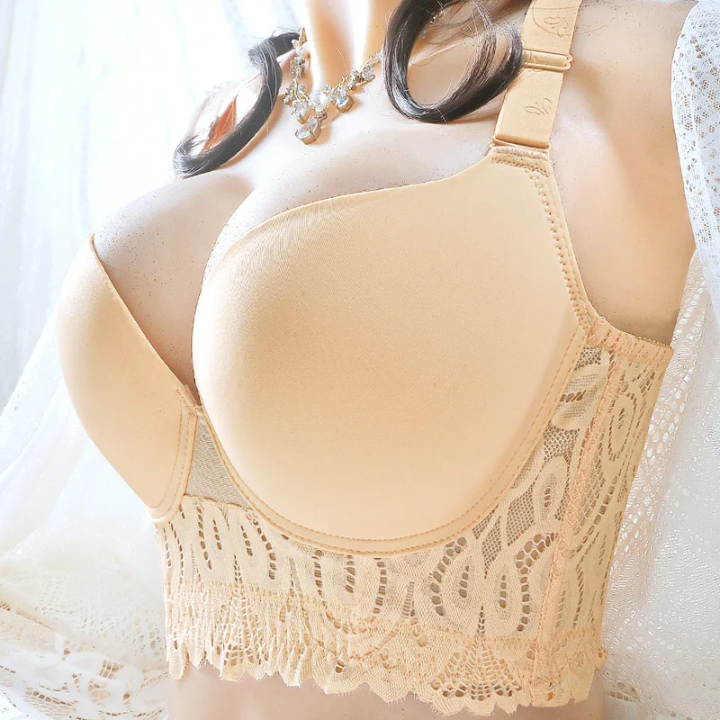 

Plus Size Push Up Bras Women Deep Cup Seamless Shockproof Anti-sagging Women's Bra Hide Back Fat Adjustable strap Underwea