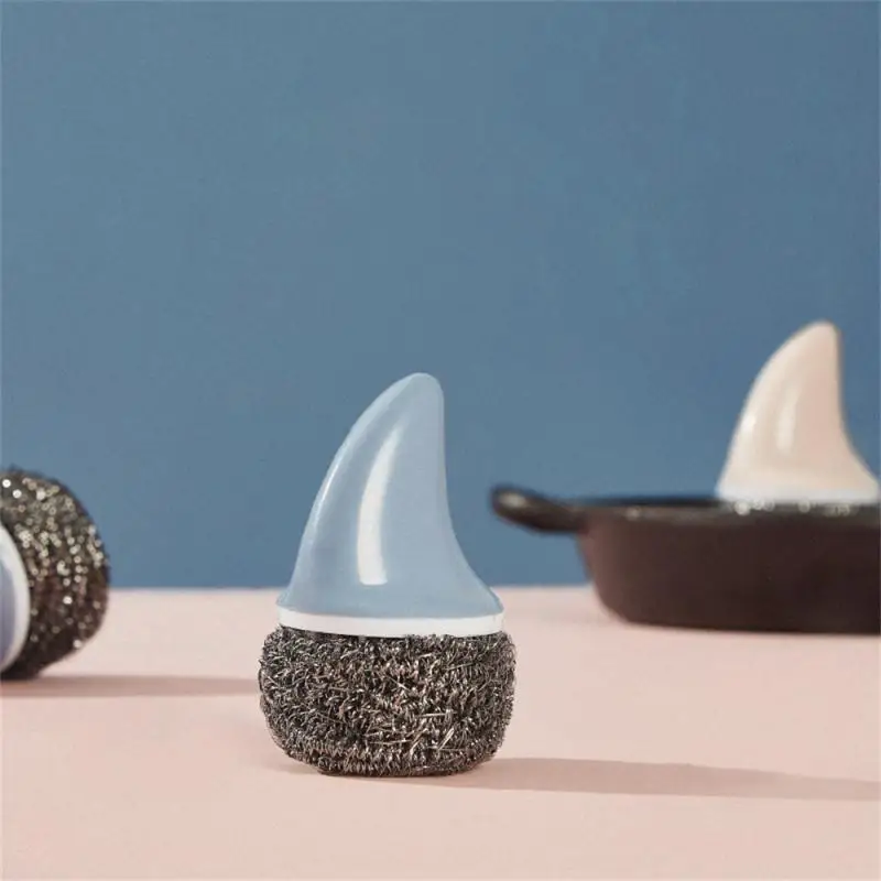 

Cleaning Stubborn Stains On Pots Stoves Tables Steel Wire Ball Creative Shark Handle Cleaning Brush Strong Decontamination Brush