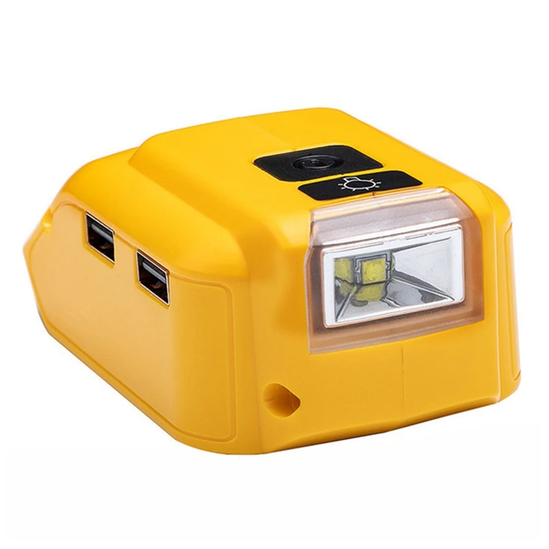 

DCB090 Power Converter Battery Power Source For Dewalt 20V Max 18V Battery Adapter With Dual USB DC 5V LED Work Light
