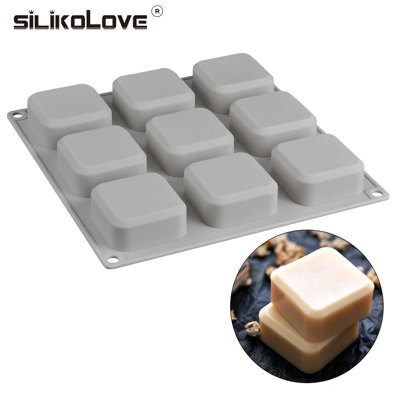 

9 Cavities Square Soap Mold Silicone Soap Mold for Soap Making Silicone Form