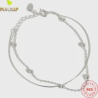 real 925 sterling silver jewelry double snake bone chain bracelet women platinum plating teenage girl accessories 2022 new