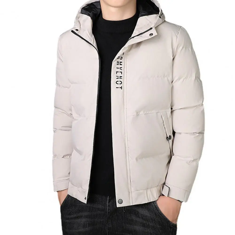 Trendy Men Coat Zipper Temperament Drawstring Elastic Cuff Jacket  Jacket Coat    Men Jacket