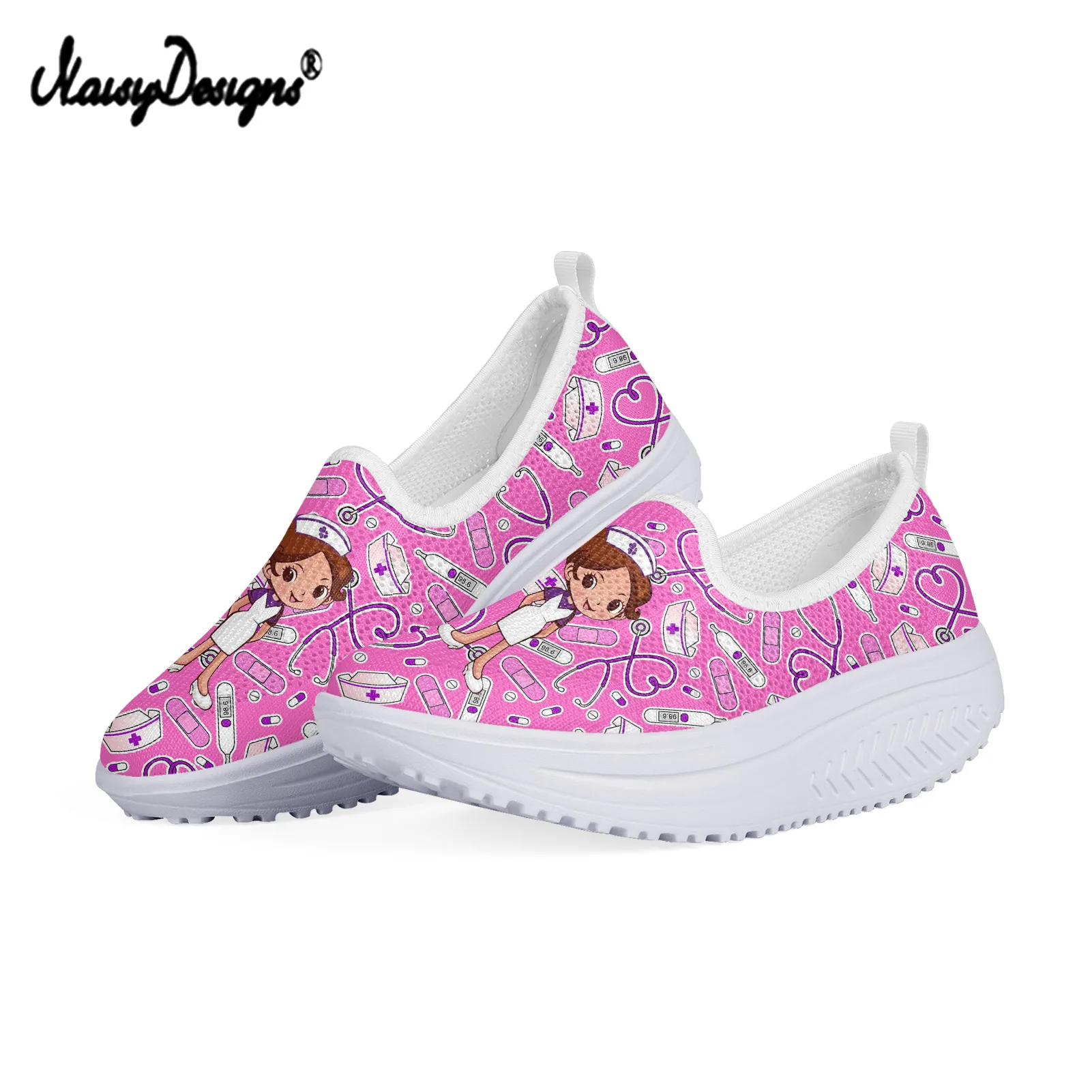 

Noisydesigns New Nurse Design Sneaker Height Increasing Fitness Footwear Medician Nursing Flats Air Mesh Swing Shoes Zapatillas