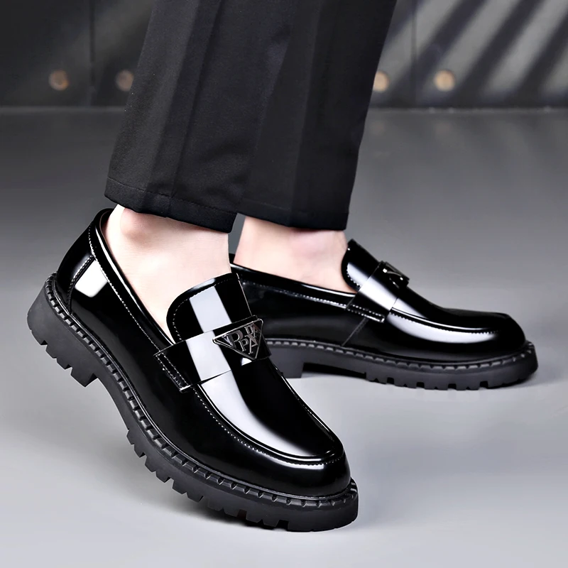 Кожаная обувь из натуральной кожи для мужчин дышащая и рост ленивые люди