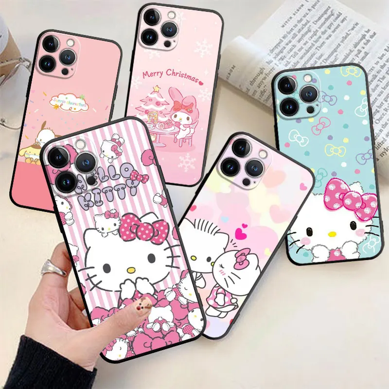 

Hello Kitty Little Twin Star Soft Silicone Cover Phone Case For iPhone 14 13 12 11 Pro Max 6 6S 7 8 Plus XS XR 12 13 Mini Shell
