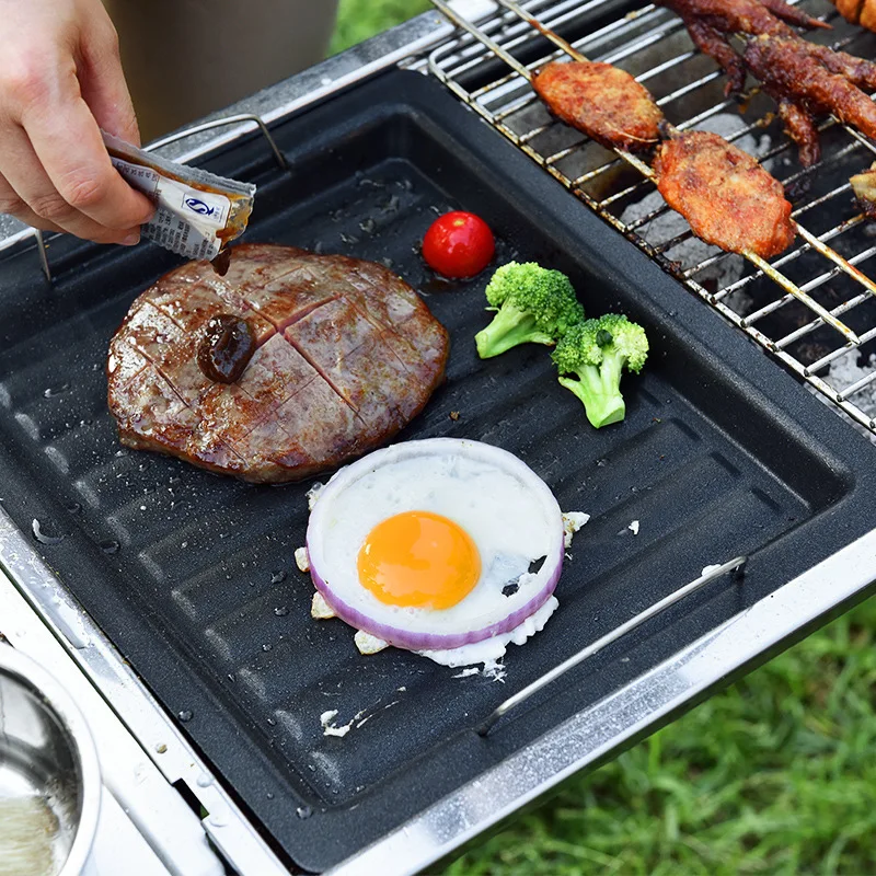 

BBQ Non-Stick Frying Pans Grilling Pans Outdoor Charcoal Grills Iron Plate BBQ Tools Accessories BBQ Oven Frying Pans