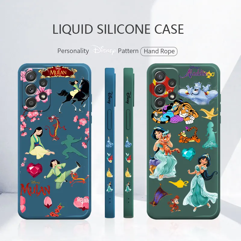 

Liquid Funda Case for Samsung Galaxy A52 A12 A51 A71 4G 5G A21s A32 A72 A72 A13 Soft Style Cell Disney Princess Mulan Jasmine